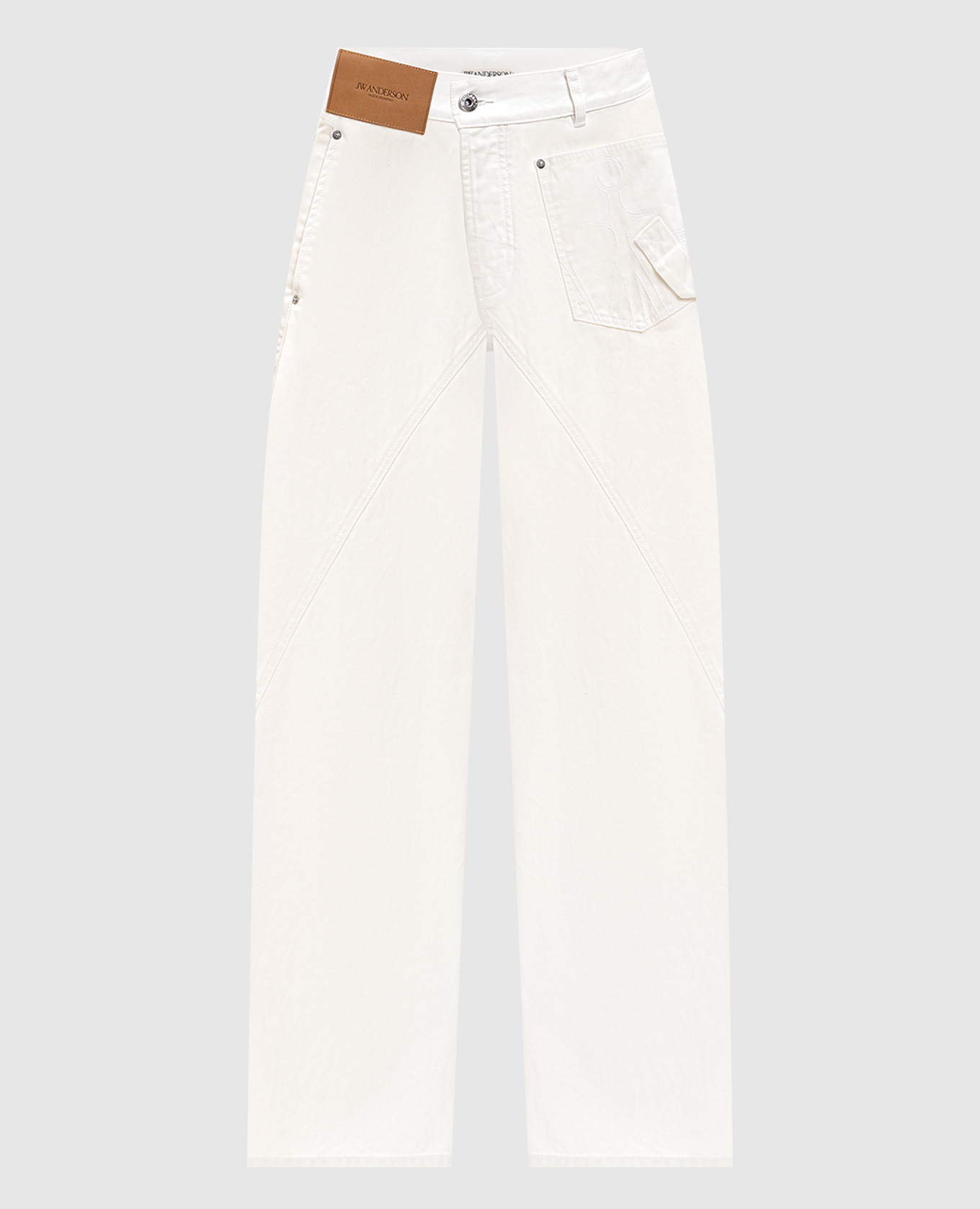 Белые джинсы с логотип патч