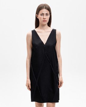 Maison Margiela MM6 Черное платье с геометрической аппликацией S62DD0061M35880