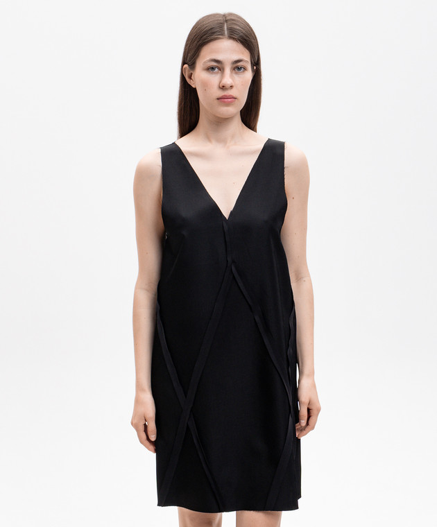 Maison Margiela MM6 Чорна сукня з геометричною аплікацією S62DD0061M35880 зображення 3