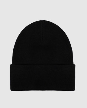Palm Angels Чорна шапка з вишивкою логотипа PAMLC003KN001