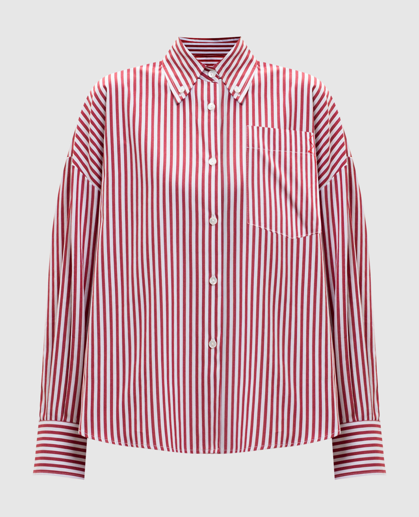 Бордовая рубашка в полоску