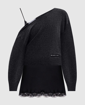 Alexander Wang Черное платье из шелка двойной конструкции 1KC4266102