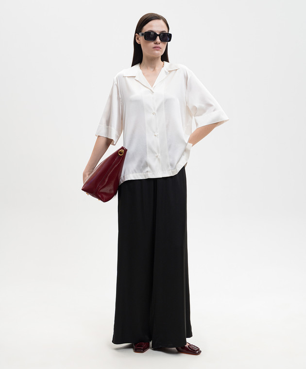 Solotre Біла блуза із шовку M1AB0093 зображення 2