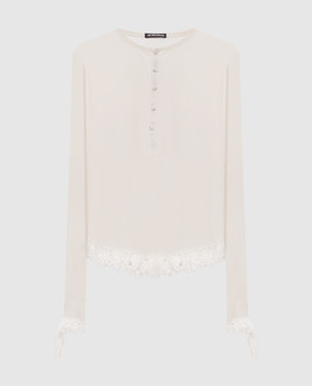 Ann Demeulemeester Білий лонгслів з рюшами B0014684FA206