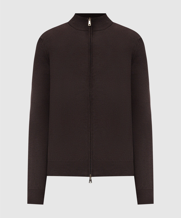 Cashmere&Whiskey Коричневий кардиган з вовни мериноса 97396