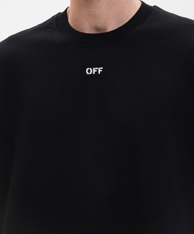 Off-White Черная футболка с логотипом OFF 44MAA120S26J00Y изображение 5