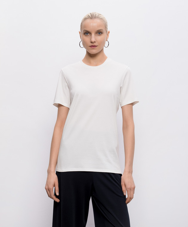 Intoca Белая удлиненная футболка из хлопка DIOSBASICPOUD442 изображение 2