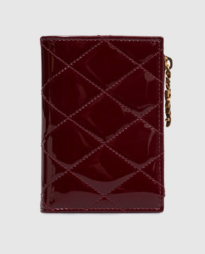 Saint Laurent Бордовый кожаный лакированный портмоне CASSANDRE BIJOU 862438AAGGD
