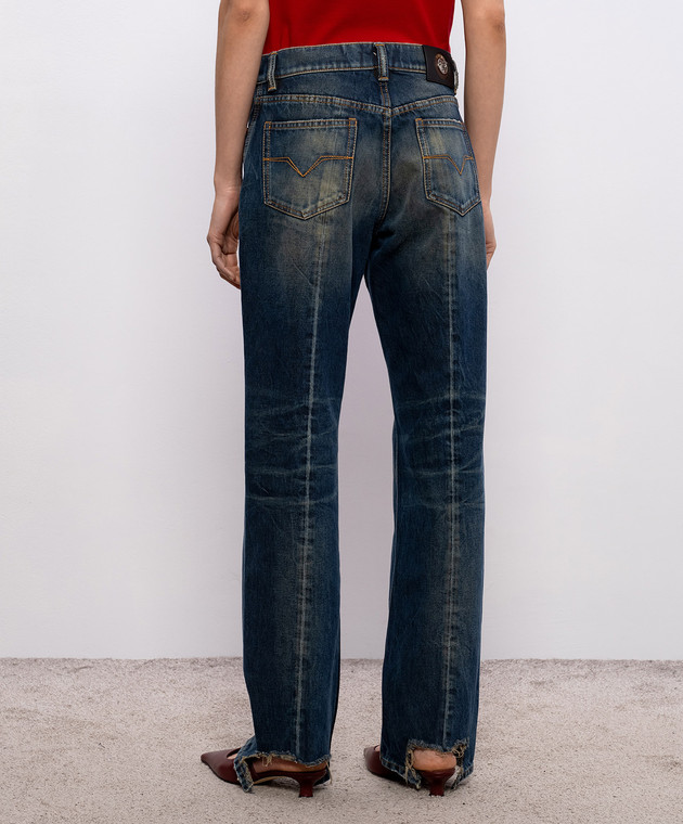 Versace Синие джинсы с винтажным эффектом 10245291A17707 изображение 4