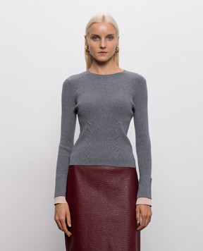 Twinset Серый джемпер с эффектом наложения слоев 262AP3251