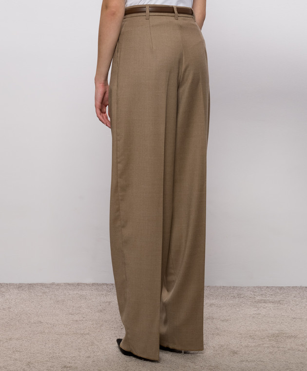 Max Mara Коричневые брюки LAGO из шерсти MSTLAGO изображение 4
