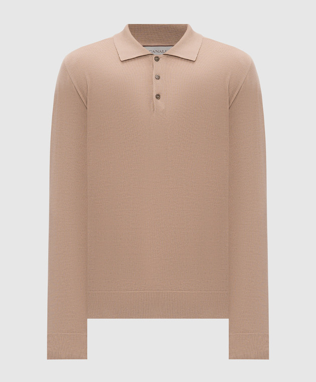 Canali Бежевое поло из шерсти MK02353C1123