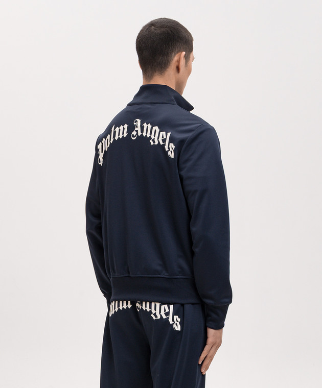 Palm Angels Синя спортивна куртка з принтом логотипа PMBD089S26FAB001 зображення 4