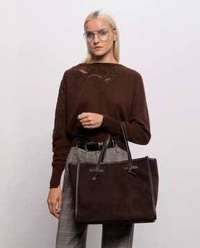 Gianni Chiarini Коричневая замшевая сумка-тоут BS8990CMPL