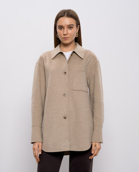 JOSEPH Бежева куртка Wada з вовни і кашеміру в стилі сорочки JF009594