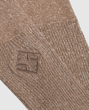 Peserico Коричневі шкарпетки з люрексом A41070C0RCC792