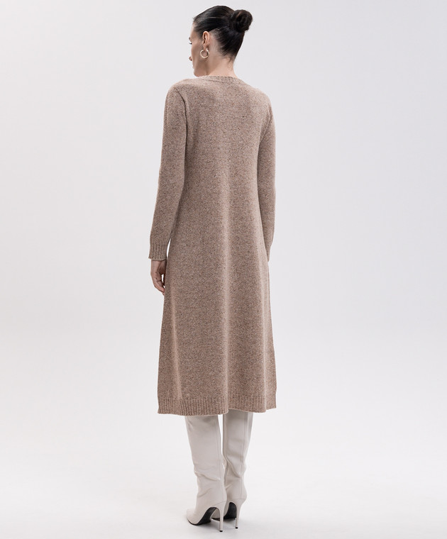 Max Mara Weekend Бежевое платье миди GOCCIA с шерстью и шелком WKDGOCCIA изображение 4