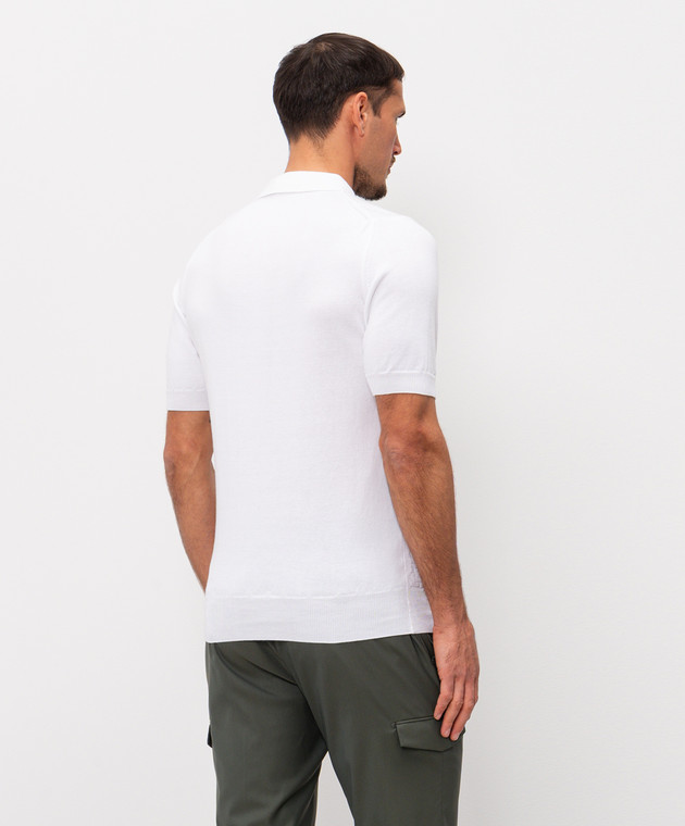 Cashmere&Whiskey Біле поло з тканим візерунком DOP267 зображення 4