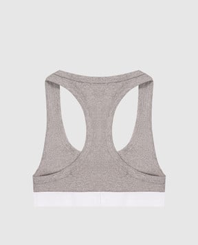 Off-White Сірий топ у візерунок логотипа OWUB003F25JER001