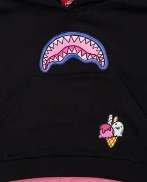 Sprayground Дитяче чорне худі Graffiti SPY1449EBLK