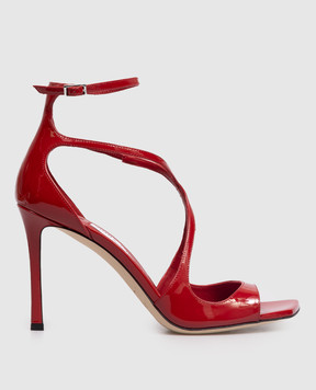 Jimmy Choo Червоні шкіряні лаковані босоніжки Azia AZIA95PAT
