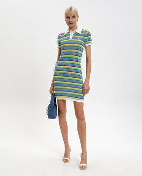 Casablanca Біла сукня-поло в смужку з емблемою WSP26KW136601EXBC