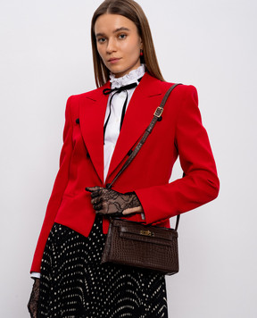 Babe Pay Pls Коричнева сумка крос-боді зі шкіри крокодила 200321SMK