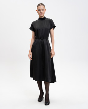 Peserico Чорна сукня асиметричного крою S02122A2245A