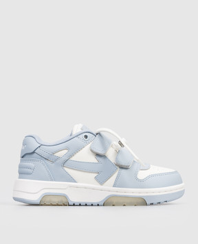 Off-White Детские голубые кожаные кроссовки Out Of Office OBIA008S26LEA001