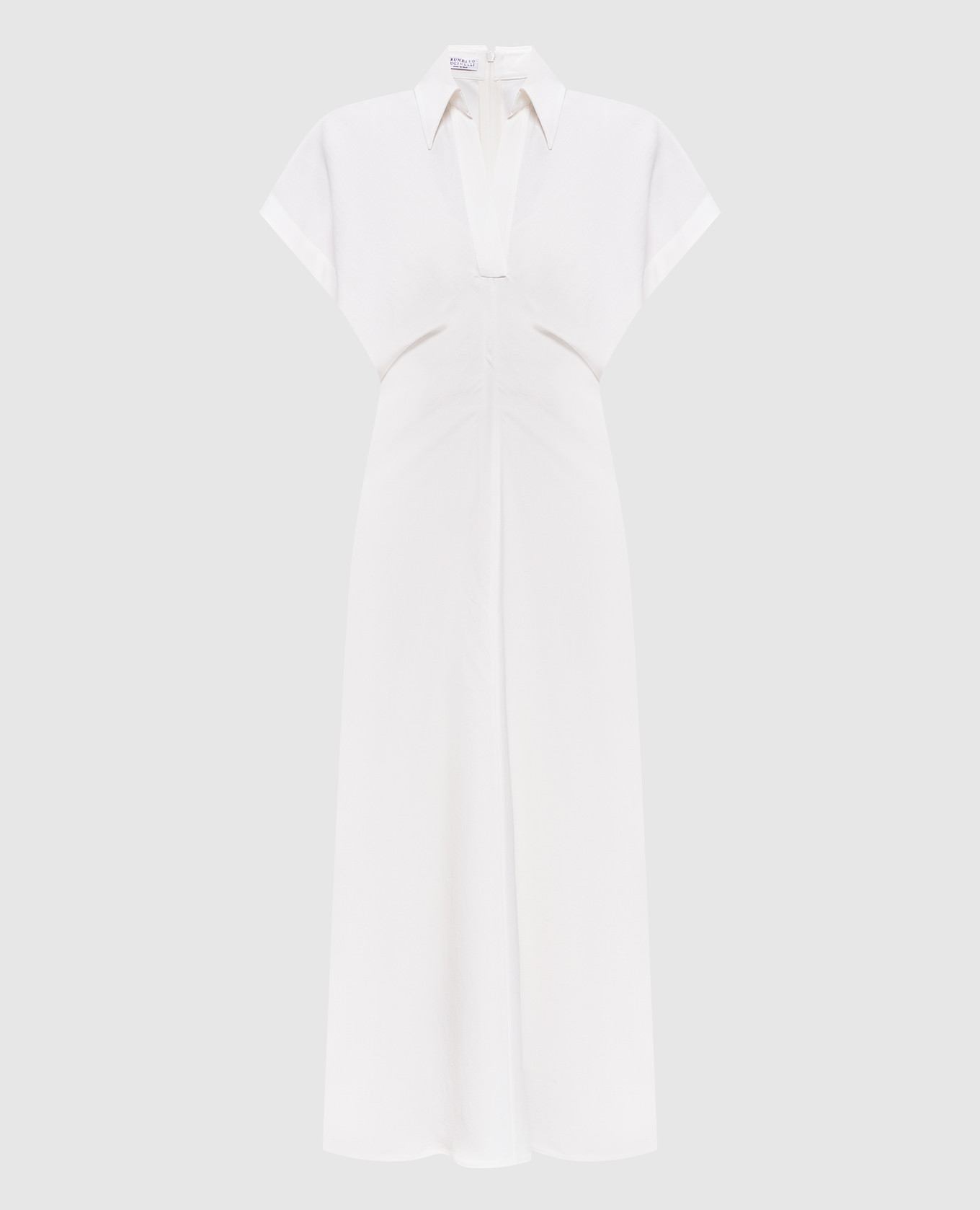 Белое платье с леном с цепочкой мониль