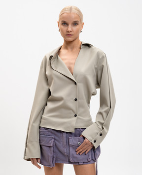 The Attico Рубашка цвета хаки с логотипом 260WCH00045WWW065AA