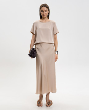 Allude Бежевый топ из шелка 26284003