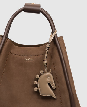 Max Mara Коричневый кожаный брелок MXALACCA в виде лошади MXALACCA