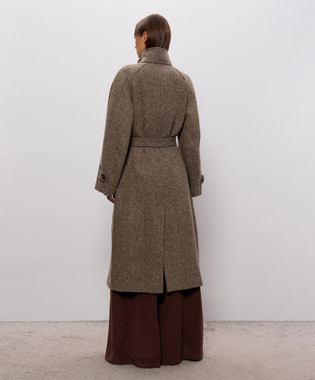Brunello Cucinelli Коричневое пальто в узор MG5669766 изображение 4
