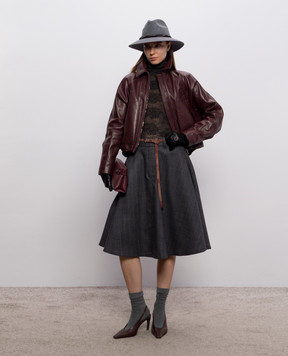 Brunello Cucinelli Темно-коричневий топ у візерунок MFR491704P