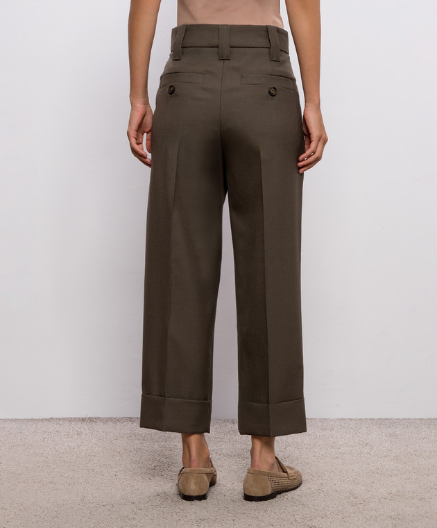 Brunello Cucinelli Зелені штани з вовни MB199P9357 зображення 4