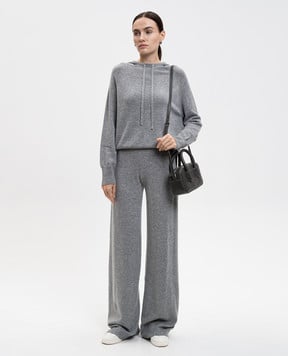 Allude Сірі меланжеві штани з вовною та кашеміром 25517706