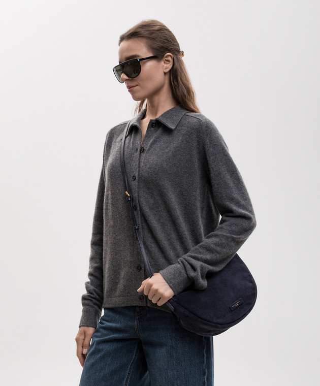 Gianni Chiarini Синяя замшевая сумка кросс-боди Cleo BS12690CMPL изображение 2
