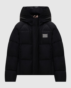 Dolce&Gabbana Чорна стьобана куртка з логотипом F9R19TGDBWM