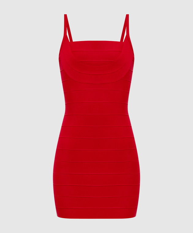 Herve Leger Червона сукня міні The Dance Floor 46HLFT8571190
