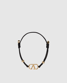 Valentino Чорний браслет-шнурок з емблемою 8W2J0X85VGJ