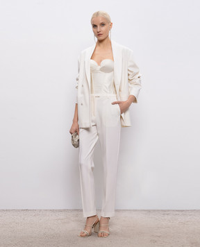 Loulou de Saison Брюки цвета айвори из льна MALKALDS