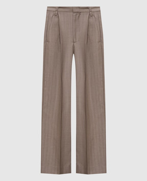 Victoria Beckham Коричневые брюки из шерсти 1226WTR007113A