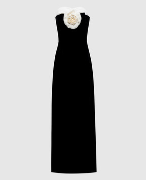 Richard Quinn Чорна оксамитова сукня із шовку RQSS269