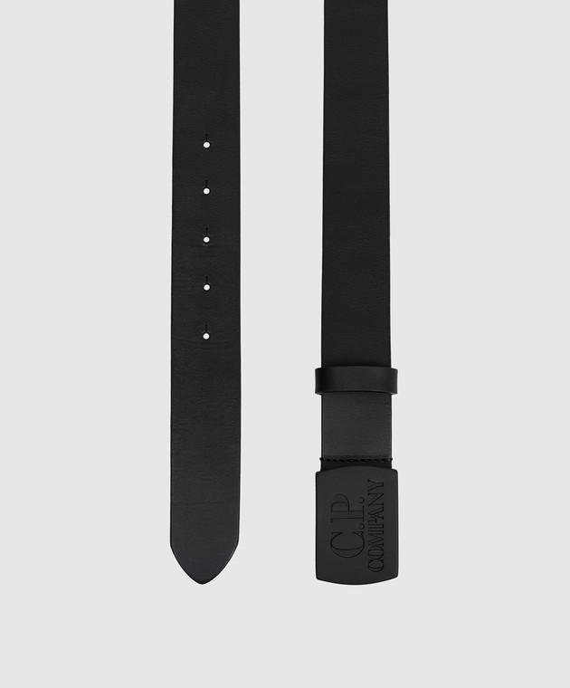C.P. Company Черный кожаный ремень с гравировкой логотипа MAC301A110522A изображение 3