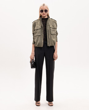 Alexander McQueen Чорний топ в тканий візерунок 870371Q1BG1
