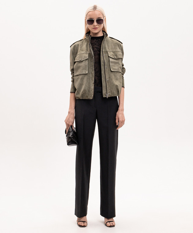 Alexander McQueen Чорний топ в тканий візерунок 870371Q1BG1 зображення 2