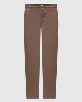 Brunello Cucinelli Коричневые джинсы с патчем логотипа M277PX1290