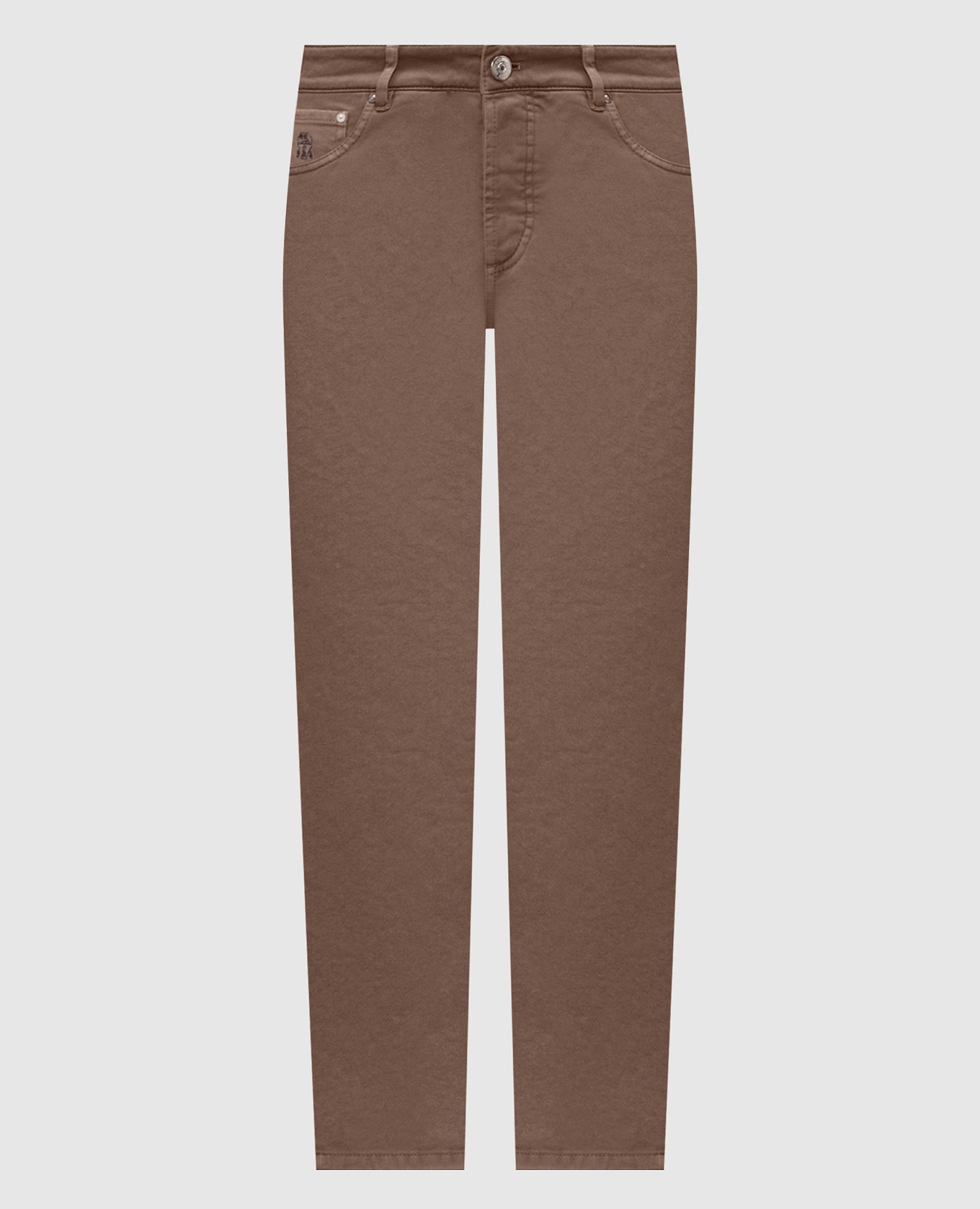 Коричневые джинсы с патчем логотипа