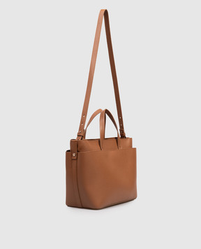 Fabiana Filippi Коричневая кожаная сумка-тоут с логотипом BGD266A850M002